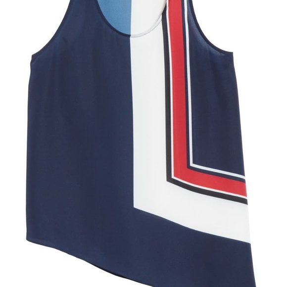 JOIE Edweina Asymmetric Tank Top In Dark Navy - Picture 2 of 4